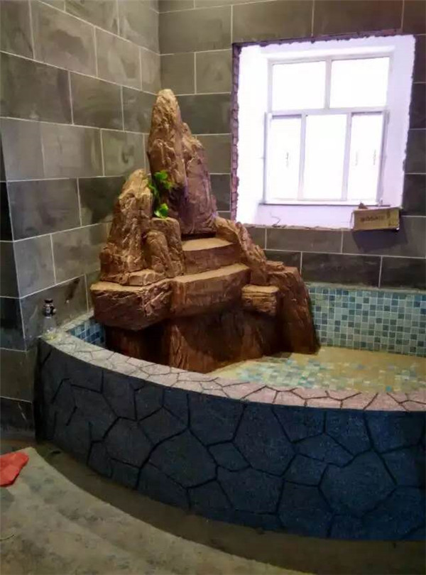 紅興隆室內(nèi)假山假樹水景制作 (2)