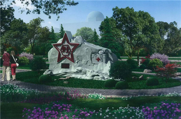 佳木斯高鐵站前花園主題雕塑 (1)